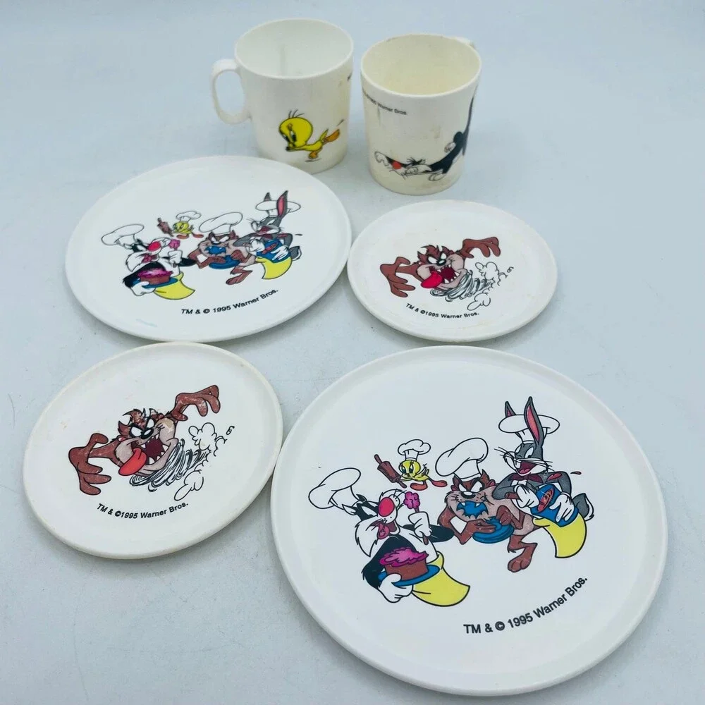 Looney Tunes Vintage Tea for Two Children's Dish Set Bugs Sylvester Taz Tweety
